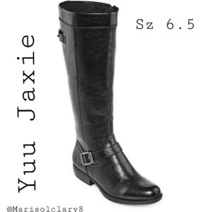 New Yuu Jaxie Yujaxette Riding Boots Stacked Heel Shoes Sz 6.5